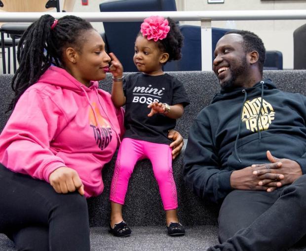 A family spending time together.